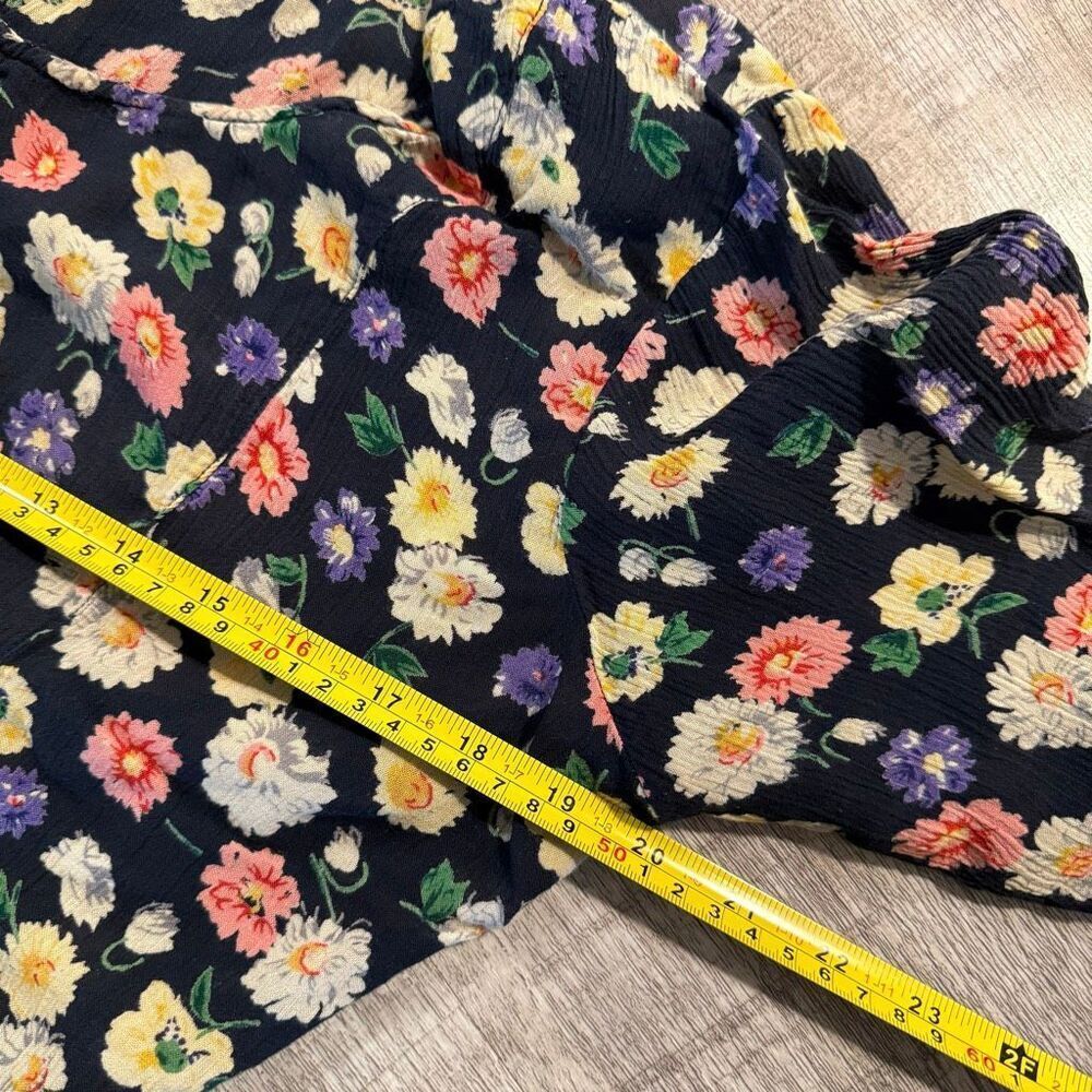 La Cera Black Maxi Dress XL Button Down Floral 1990s VTG Vintage - Picture 5 of 7